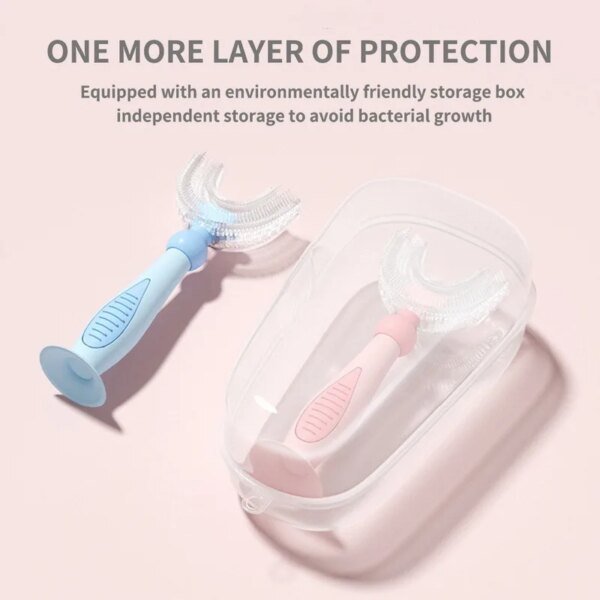 Brosse à dents en forme de U pour bébés, 360 degrés, nettoyage, fourrure douce, matériau de qualité alimentaire, brosse à dents pour enfants, fournitures quotidiennes