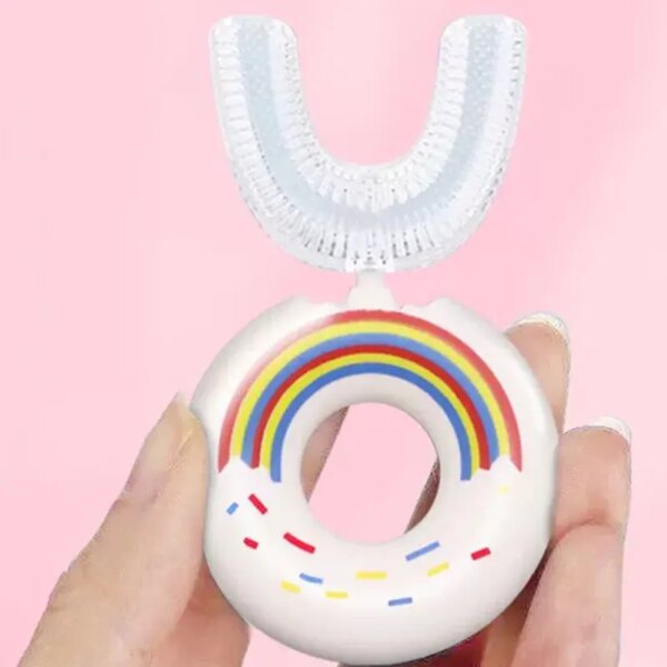 4189-e37cb5.jpg Brosse à dents en forme de U pour enfants, en Silicone souple, nettoyage buccal, santé, 2022 °, 360
