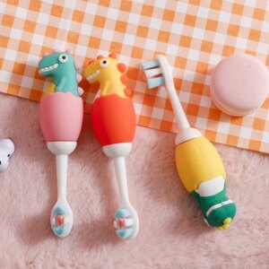 Brosse à dents dinosaure pour enfants, brosse à dents Ultra douce, soins dentaires pour bébés, formation pour enfants de 2 à 7 ans
