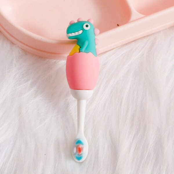 4462-7d9e9e.jpg Brosse à dents dinosaure pour enfants, brosse à dents Ultra douce, soins dentaires pour bébés, formation pour enfants de 2 à 7 ans