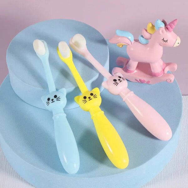 Brosse à dents pour enfants, poils Super doux, dessin animé, chat, haute qualité, bébé, formation, pas cher, soins dentaires pour enfants de 1 à 6 ans
