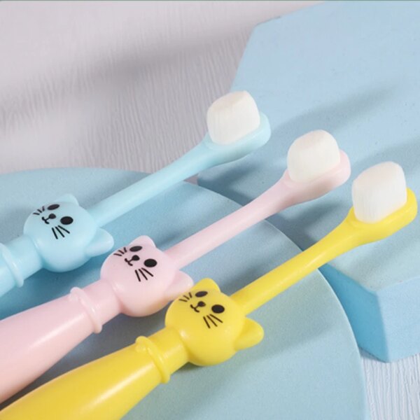 Brosse à dents pour enfants, poils Super doux, dessin animé, chat, haute qualité, bébé, formation, pas cher, soins dentaires pour enfants de 1 à 6 ans