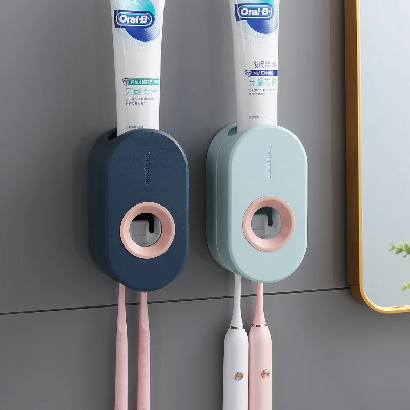 Distributeur de dentifrice automatique mural – Support avec porte-brosse