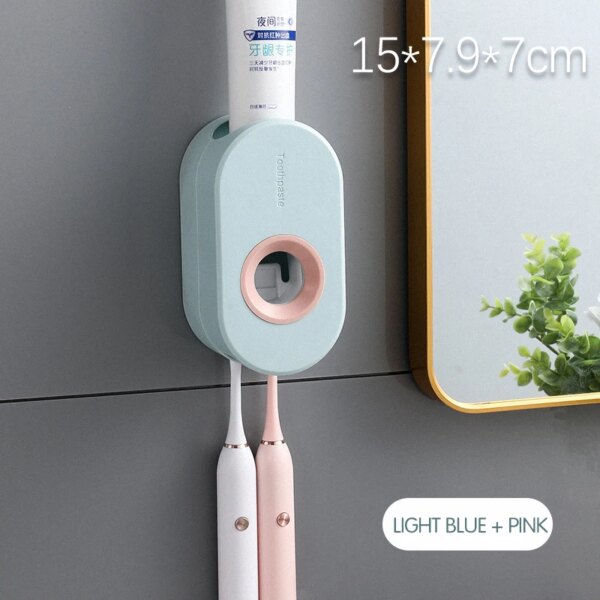 Distributeur de dentifrice automatique mural – Support avec porte-brosse