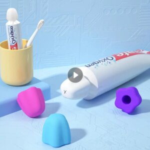 4918-533437.jpg Distributeur de pâte à dents en forme de fleur, 1 pièce, capuchon de dentifrice en Silicone à fermeture automatique
