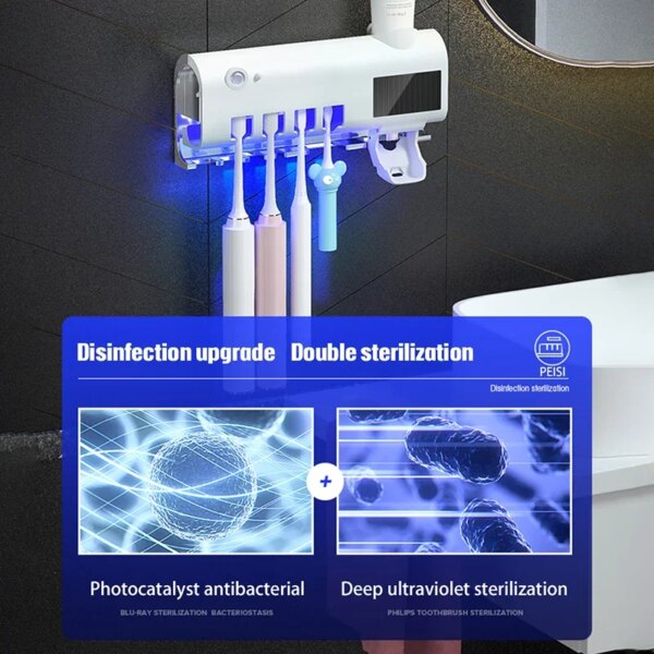 distributeur de dentifrice électrique, supports de stérilisation UV pour brosses à dents