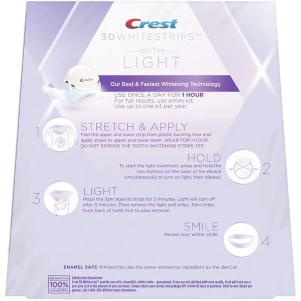 crest 3d white bandes blanches 3D avec lumière bleue