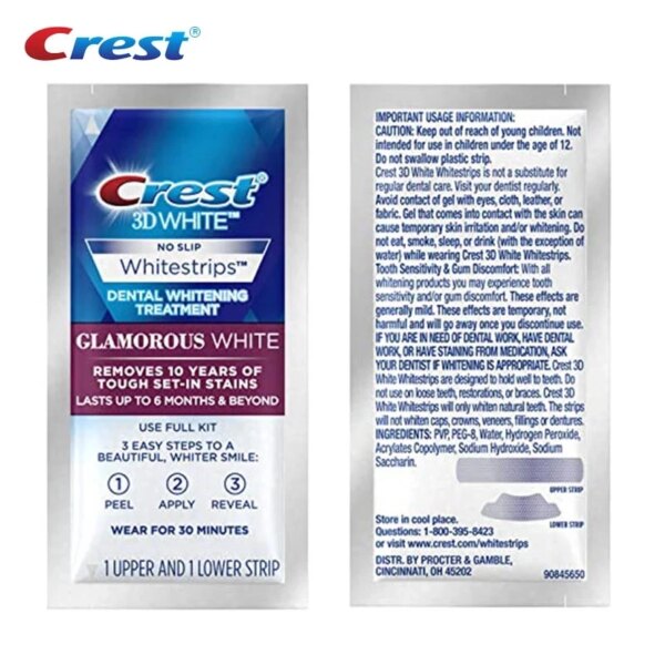 crest 3d white Kit de blanchiment des dents 3D, gomme glamour