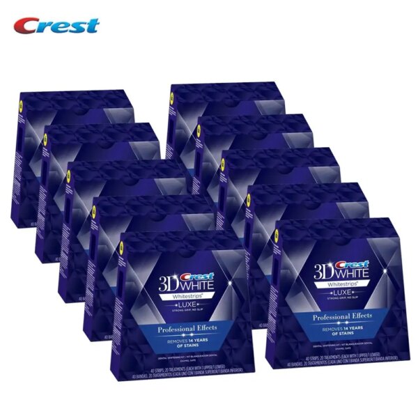 crest 3d white pour les dents 3D, 10 boîtes de LUXE pour blanchiment des dents