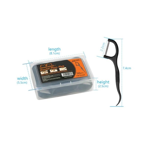 baton fil dentaire en bambou et charbon de bois, 50 pièces, brosse interdentaire