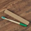 1 pc brosse à dents en bambou écologique poils moyens biodégradable