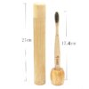 Ensemble de brosses à dents en bambou naturel pour adultes et enfants