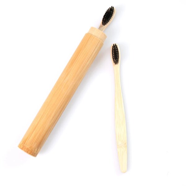 Ensemble de brosses à dents en bambou naturel pour adultes et enfants