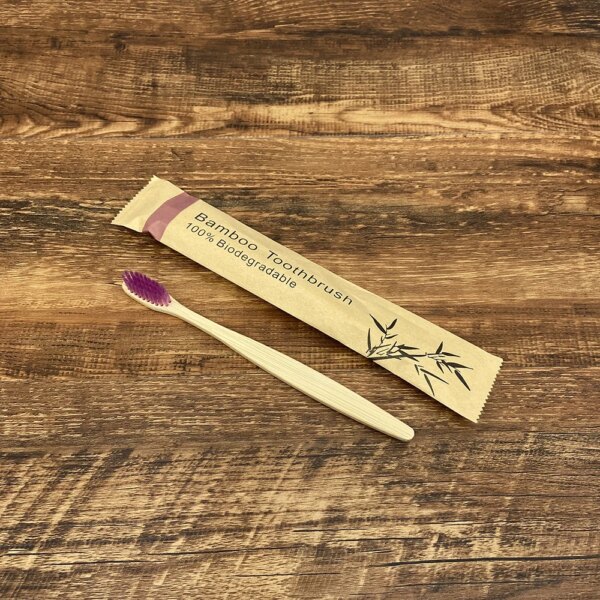 Ensemble de brosse à dents en bambou naturel, brosse à dents colorée, brosse à dents en bambou naturel