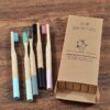 Lot De 5 brosses à dents en bambou pour adultes, poils moyens, écologique, soins buccaux, Clareador De Dente