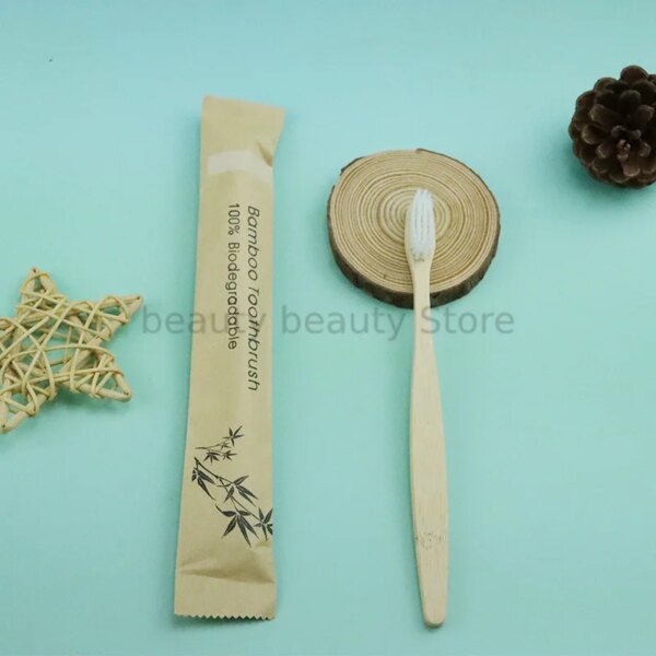 Brosse à dents portable réutilisable en bambou pour adultes, charbon de bois doux, pointe de poils