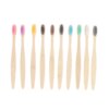 Brosse à dents colorée en bambou naturel, poils souples en charbon de bois écologique, 5/10 pièces