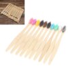 Brosse à dents colorée en bambou naturel, poils souples en charbon de bois écologique, 5/10 pièces