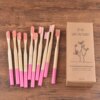 Lot de 10 brosses à dents en bambou à poils moyens biodégradables brosses à dents