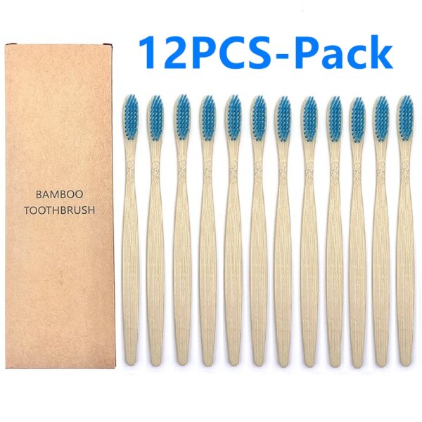 Lot de brosses à dents en bambou au charbon – 10 / 12 pièces