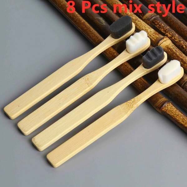 Lot de brosses à dents en bambou – Poils extra souples
