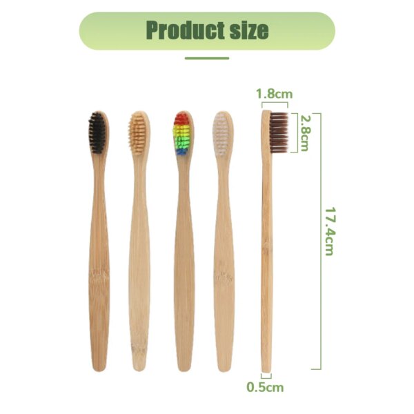 6942-bb9106.jpg 1/5PCS Coloré Naturel Bambou Brosse à dents À Poils Souples Charbon Blanchiment