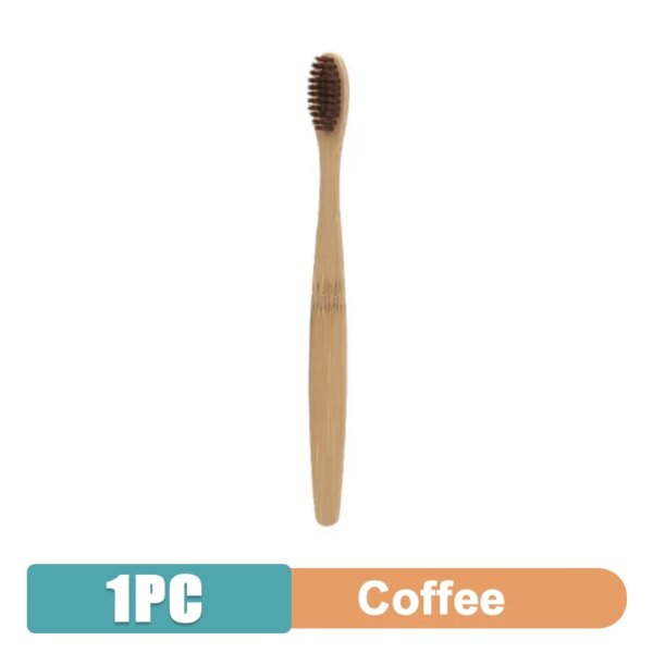 1/5PCS Coloré Naturel Bambou Brosse à dents À Poils Souples Charbon Blanchiment