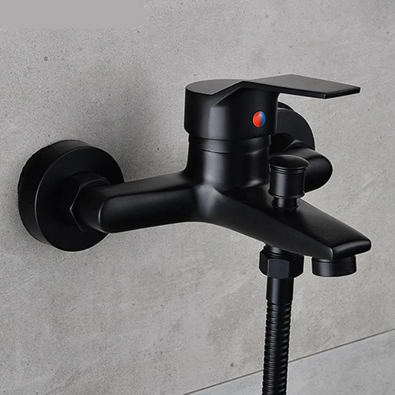 Robinet de douche mural noir – Mitigeur baignoire  - Robinet salle de bain chez blanchimo.fr