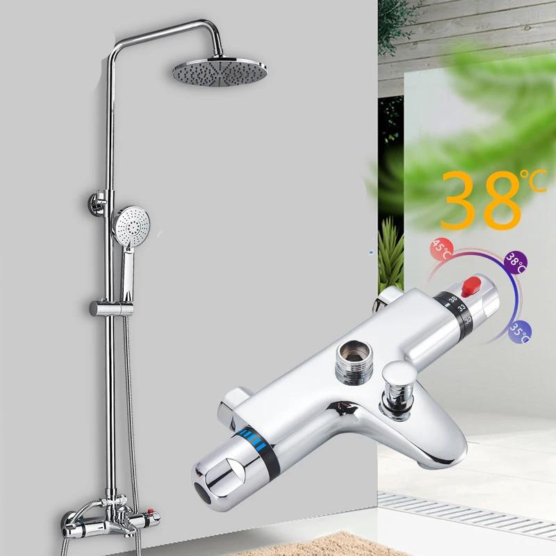 Mitigeur douche thermostatique complet – Ensemble douche pluie 8 pouce
